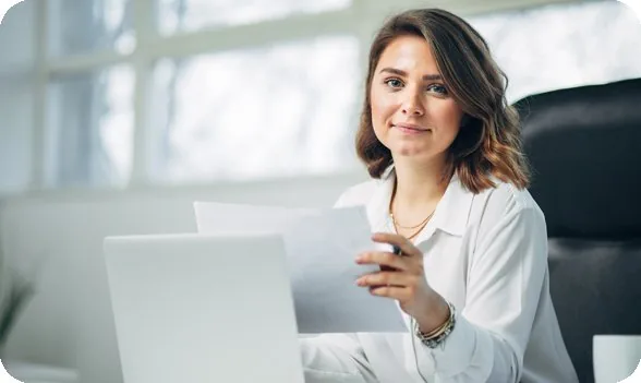 Solo attorney working at a private office desk.